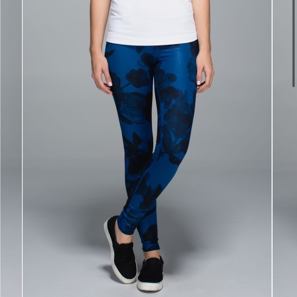 Lululemon Wunder Under Leggings Full-On Luxtreme Jumbo Inky Floral Black Inkwell